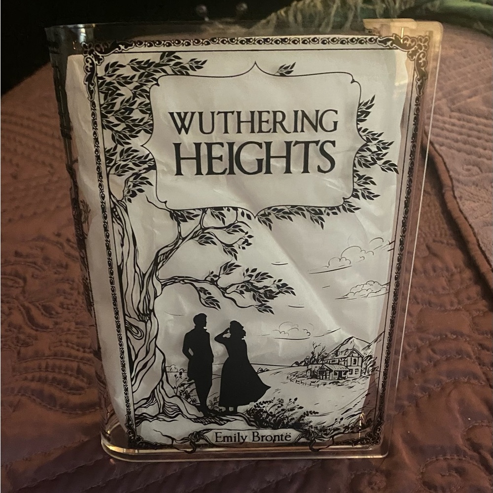 Clear Acrylic Book Vase - Wuthering Heights Design